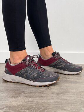 New Balance WT590RV3 Women's 11 Trail Running Shoes Gray Burgundy Hiking Sneaker